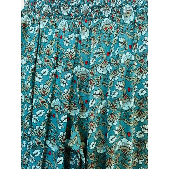 NWT XS Band Of The Free Floral Elise Deep Teal Aqua Wide Leg Palazzo Pants - Picture 9 of 11